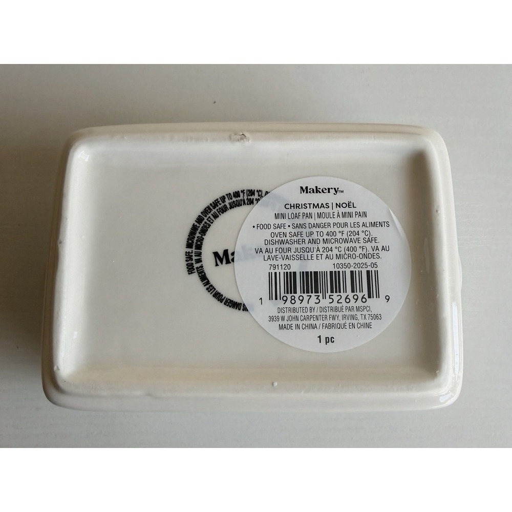 Set of 3 Christmas Mini Loaf Pans Snowflake Ceramic Oven Safe Baking Dish 6" New - Picture 3 of 6
